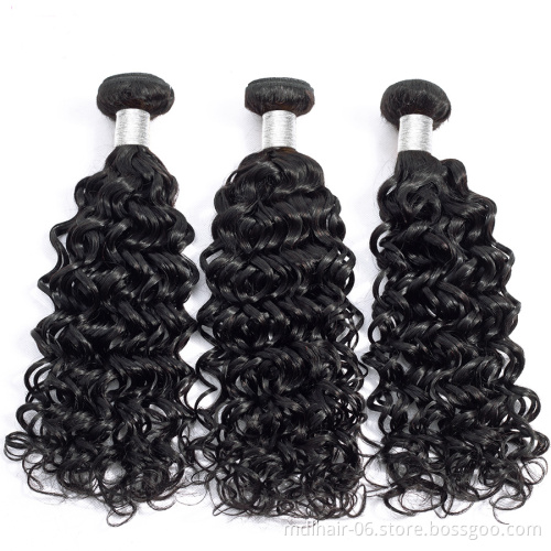 Wholesale Water Wave Bundles With Closure Brazilian Hair Weave Bundles With Closure Remy Human Hair 3 Bundles With Closure